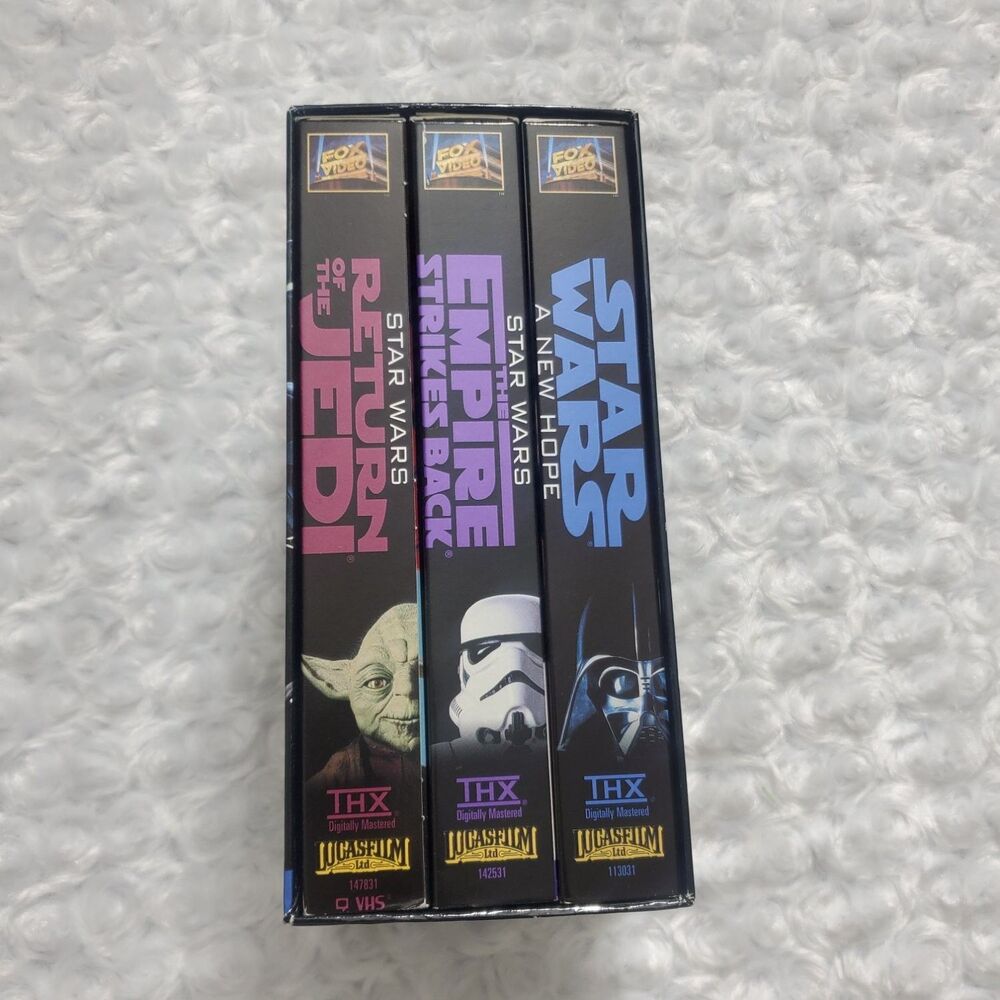Star Wars Trilogy VHS Box Set Mark Hamill 1995 Sci-Fi & George Lucas